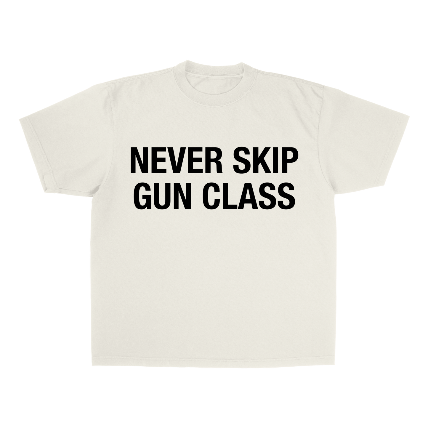 PURP STUDIOS NEVER SKIP GUN CLASS TEE (Off White/Black)