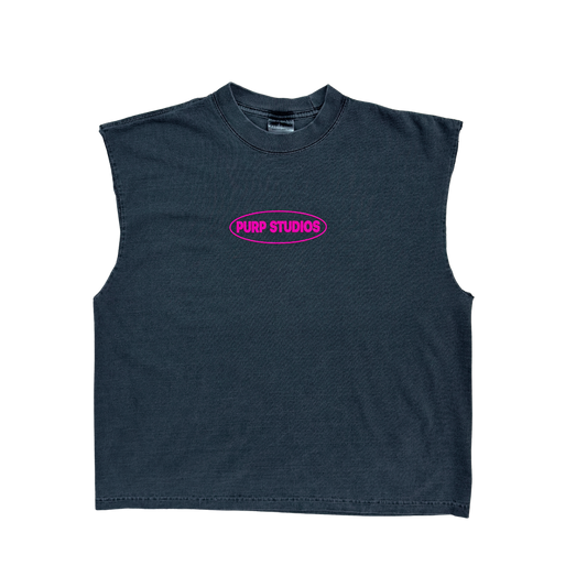 PURP STUDIOS BELIEVE IN YOURSELF BLACK GIRL VEST (Smoke Grey/Pink)