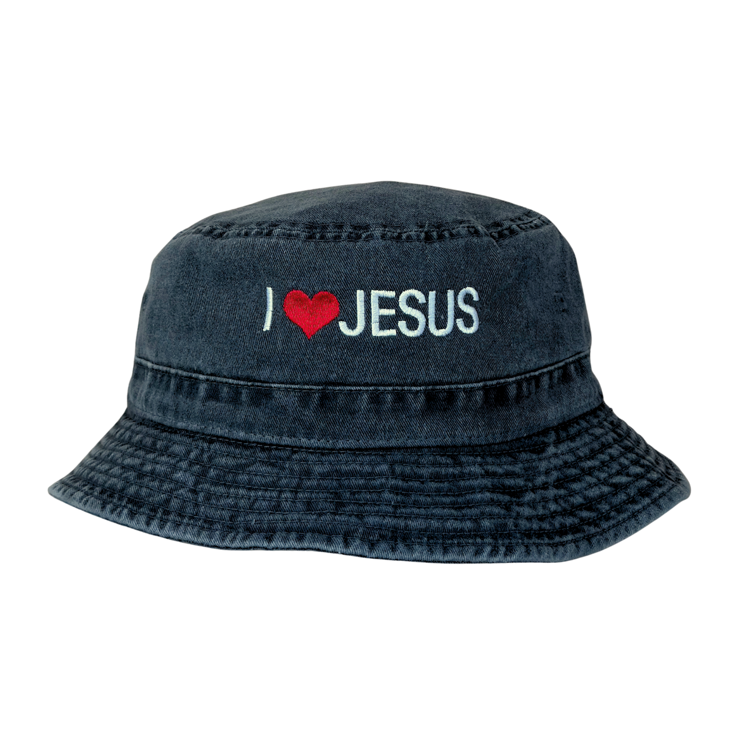 I Love Jesus Bucket Hat (Smoke Grey/White)