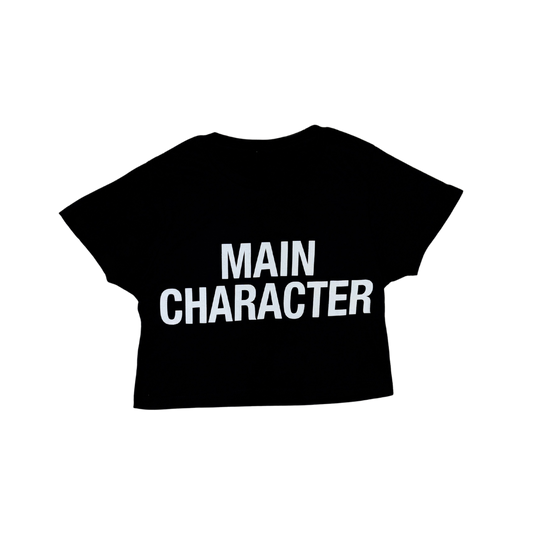 FLY PURPOSE MAIN CHARACTER CROP TOP WOMENS TEE (Black/White)
