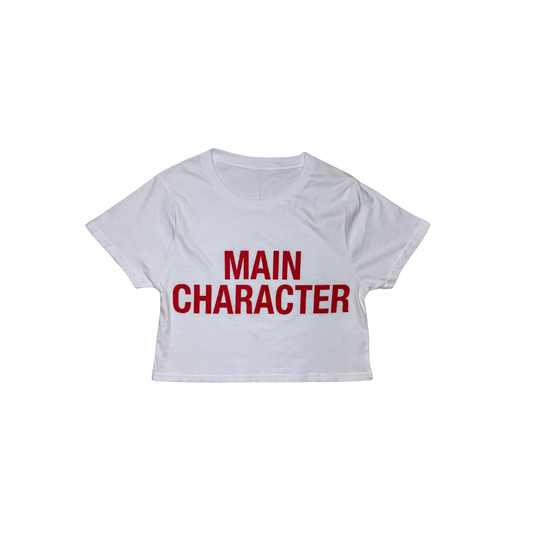 FLY PURPOSE MAIN CHARACTER CROP TOP WOMENS TEE (White/Red)