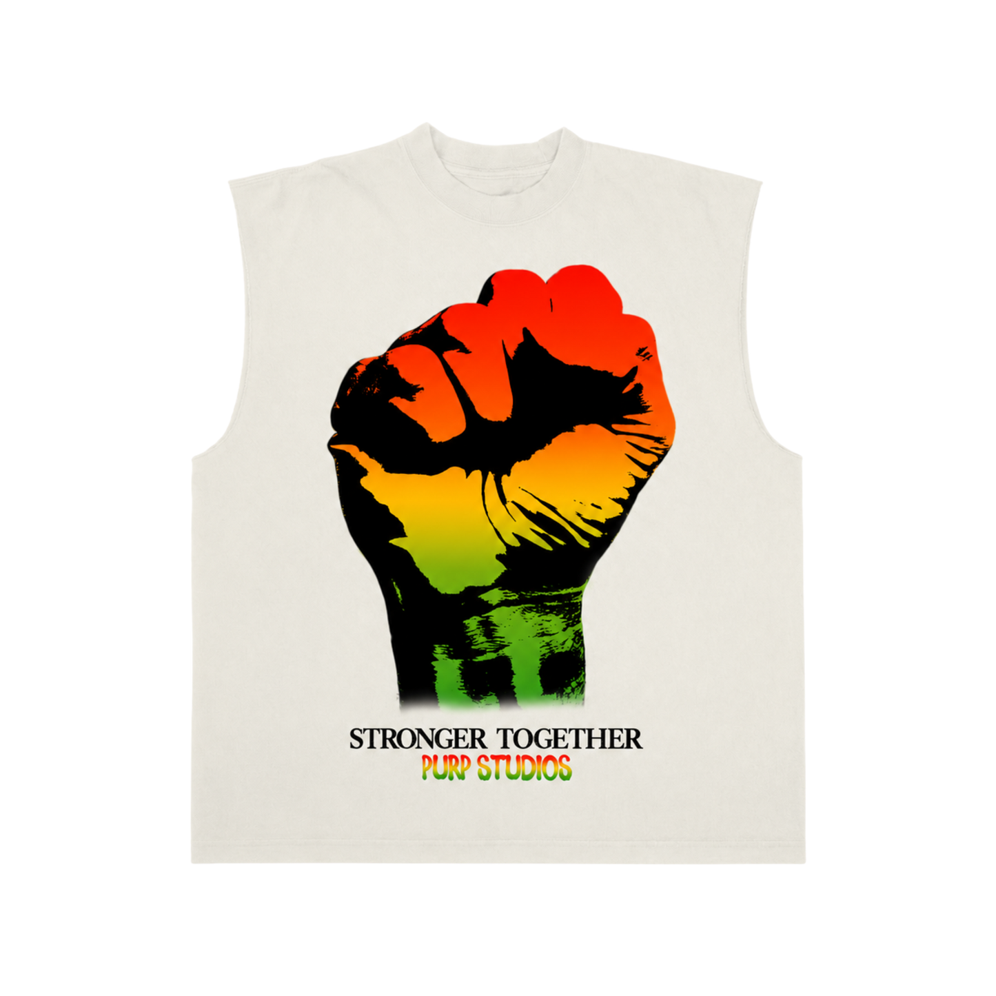 PURP STUDIOS STRONGER TOGETHER POWER FIST (Off White) VEST