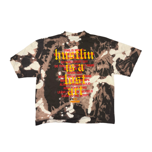 FLY PURPOSE HUSTLIN IS A LOST ART BUSSDOWN TEE (Brown/Red/Yellow)
