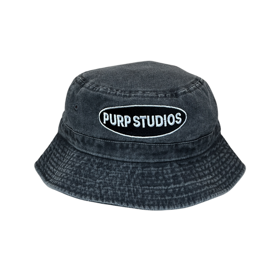 PURP STUDIOS Bucket Hat (Smoke Grey/Black & White)