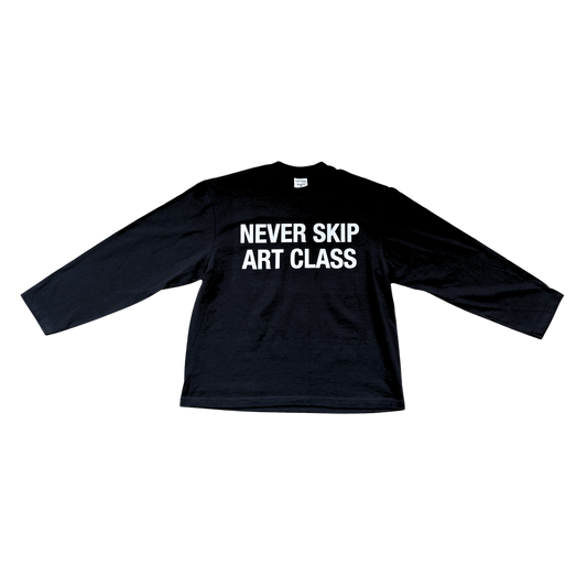 FLY PURPOSE NEVER SKIP ART CLASS Long Sleeve Shirt (Black/White)