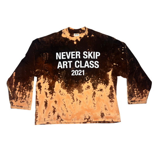 FLY PURPOSE NEVER SKIP ART CLASS Long Sleeve Shirt BUSSDOWN (Black/White) (Copy)