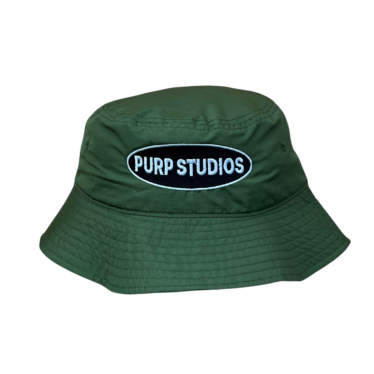 PURP STUDIOS Bucket Hat (Olive Green/Black & White)
