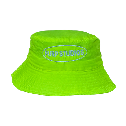 PURP STUDIOS Bucket Hat (Neon Green/White)