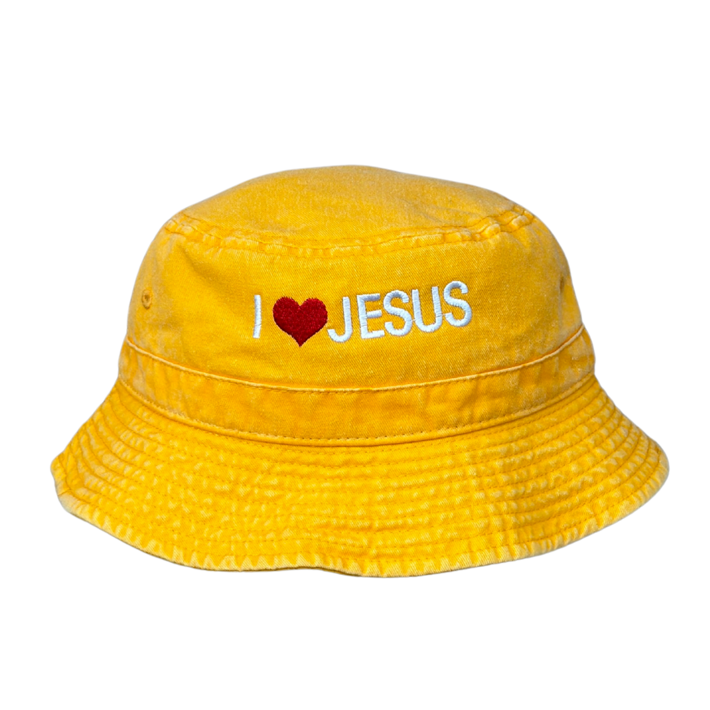I Love Jesus Bucket Hat (Yellow/White)