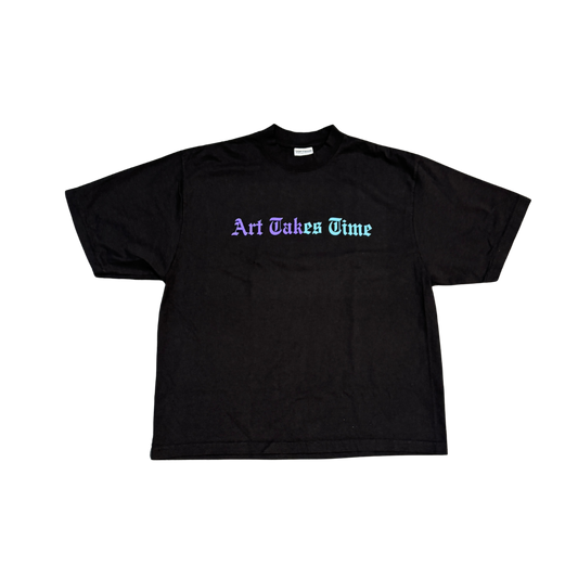 FLY PURPOSE HUSTLIN IS A LOST ART TEE (Black/Aqua/Purple)