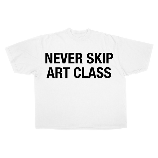 PURP STUDIOS NEVER SKIP ART CLASS TEE (White/Black)