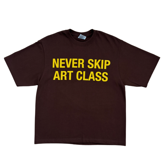 PURP STUDIOS NEVER SKIP ART CLASS TEE (Brown/Gold)
