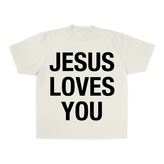 PURP STUDIOS JESUS LOVES YOU TEE (Off White/Black)
