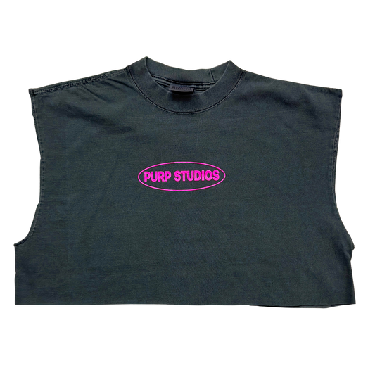 PURP STUDIOS BELIEVE IN YOURSELF BLACK GIRL CROPPED VEST (Smoke Grey/Pink) (Copy)